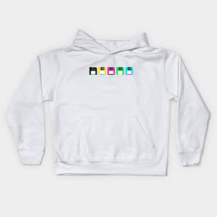 The Mighty Diskette Colorful Retro Vintage Art Kids Hoodie